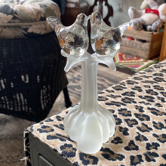 Vintage BALOS Mouthblown Art Glass “Lovebirds” Figurine - Picture 3 of 15